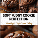 Close-up of soft Dark Chocolate Chip Cookies with melted chocolate chunks on a cooling rack